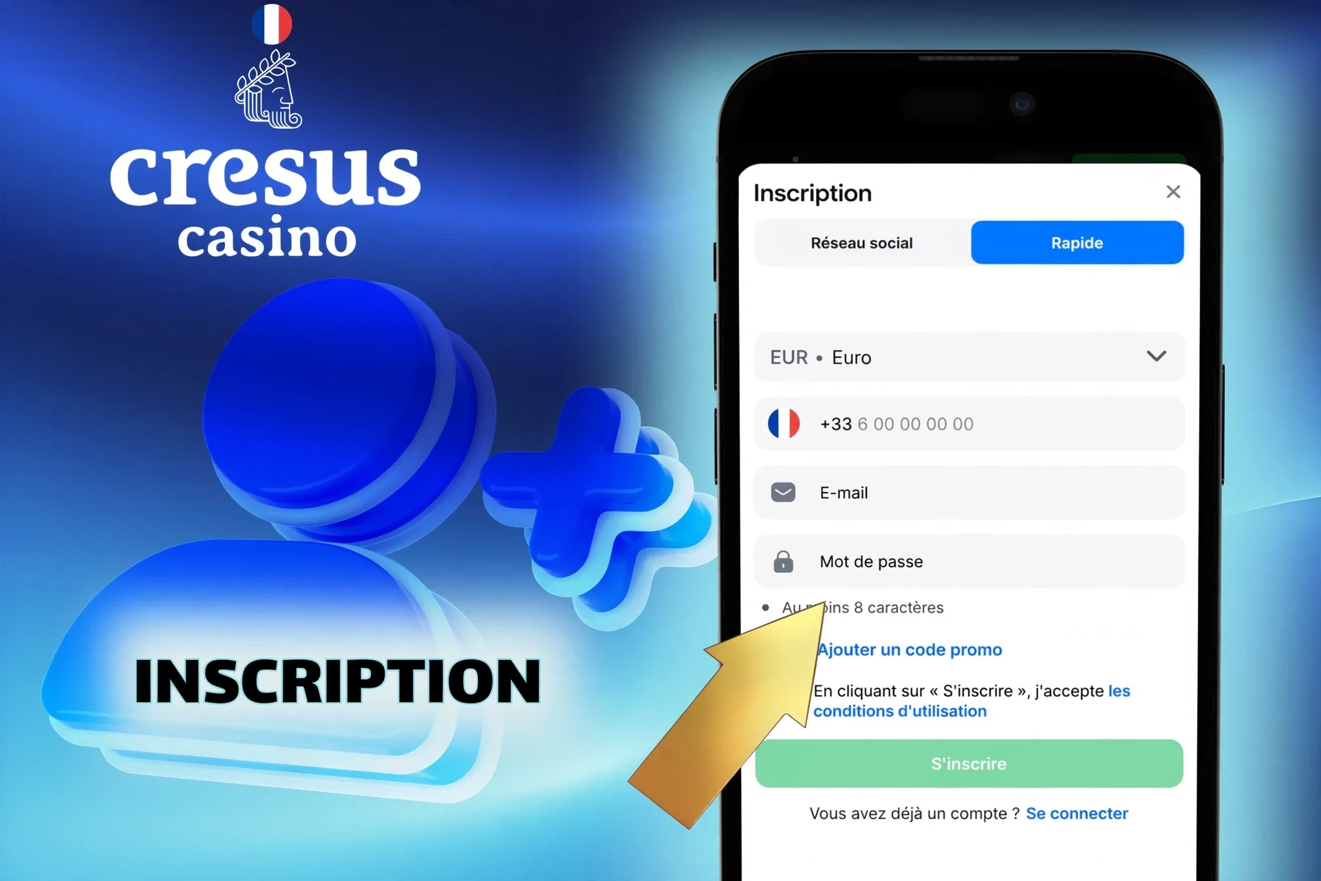 Enregistrement d'un nouveau compte : étapes principales et exigences pour l'utilisateur.